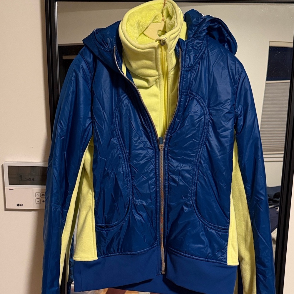 Lululemon Uba Hoodie Jacket Blue & Neon Yellow